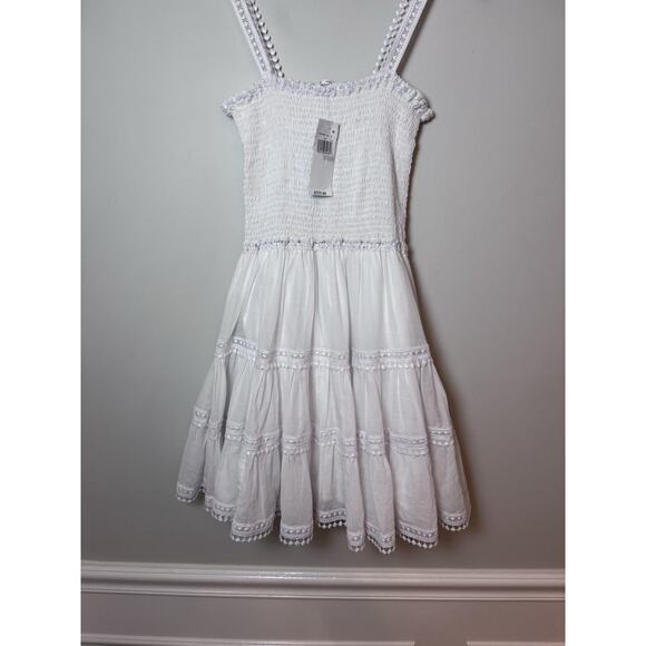 Charo Ruiz Ibiza Stelle Short Dress Smocked White Sz 0 NWT $325 - Picture 4 of 15